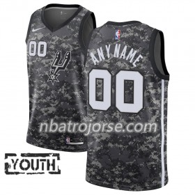 Barn San Antonio Spurs Tröja Skräddarsydda 2018-19 Nike City Edition Svart Swingman